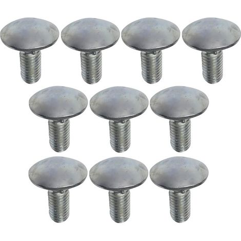 C49000 - Paquete de 10 pernos de cabeza redonda y cuello cuadrado para cuerpo/arado - M8x20mm - acero cincado - DIN 603 (1/3)