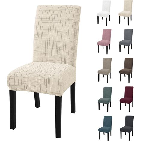 Restaurantstuhlhussen, 4er-Set, elastische Stuhlhussen, beige (1/5)