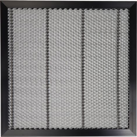 Plateau de découpe laser en aluminium, table de travail avec grille 400x400mm, lit pour machine laser CO2, support robuste et précis. (1/5)