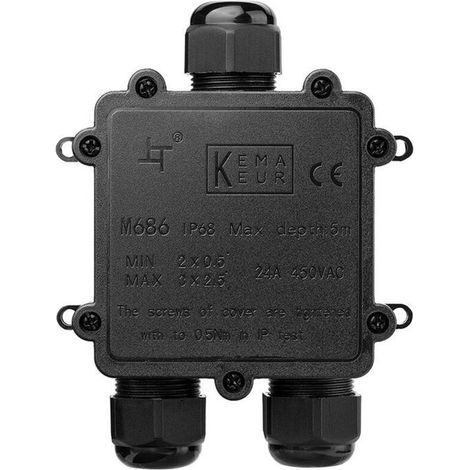 Boîte de jonction étanche IP68 - Boîte de jonction 1 en 2 - Câble coaxial 5 à 14 mm (1/5)