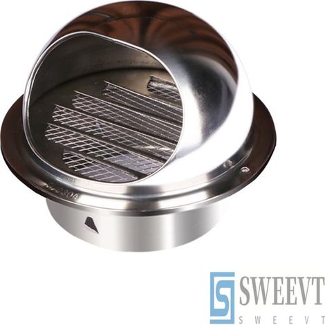 Sortie d'Aération Murale de Couverture, Grille Ronde d'Évent d'Air en Acier Inoxydable, Tuyau d'Échappement Respirable de Hotte de Gamme, 200mm (1/4)