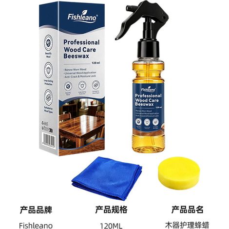 FISHLEANO Holzpflege: Bienenwachs für Holzböden, Massivholz-Arbeitsplatten, Pflege und Politur, Massivholzmöbel (1/5)