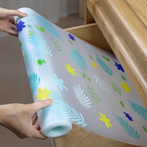 Revestimiento estantes: revestimiento antiadherente armarios cajones impermeable estampado, fácil cortar medida (45 cm 300, 300 cm (1/2)