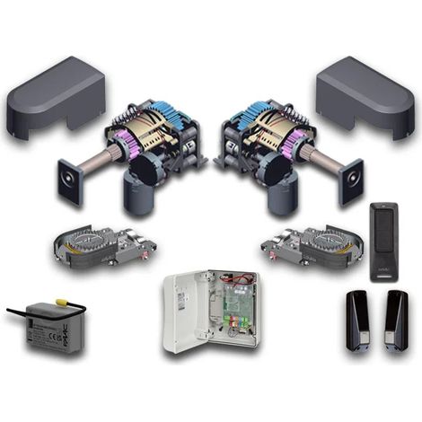 Faac – Kit de motorisation de portail battant 24V – Pour vantaux jusqu'à 2,5m – Moteur électromécanique S2500i – 104250445PLUS1 (1/3)