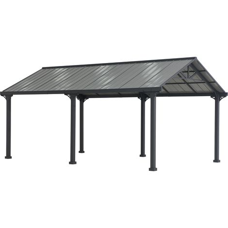Carport in acciaio EIGER - 367cm x 610cm, grigio