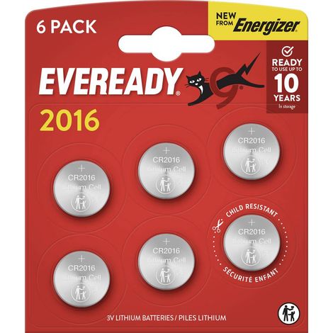 Eveready Pile bouton CR 2016 3 V 6 pc(s) E304439200