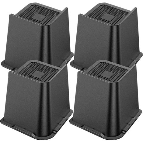 Lot de 4 rehausseurs meubles trapézoïdaux antidérapants, ABS et (1/5)