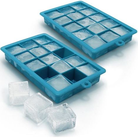 Bac à Glaçons - igadgitz Home - Silicone Alimentaire - 2 pièces - 15 cubes de 3.3cm