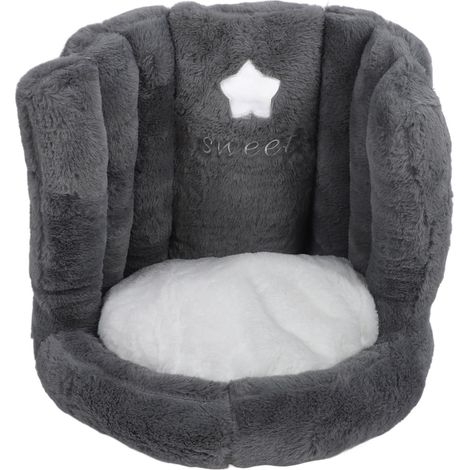 Chaise de sol avec coussin de soutien du dos, antidérapant, mignon, doux et confortable, en velours, pour enfants de bureau, gris