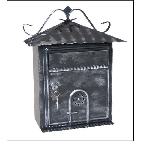 Boîte aux Lettres Individuelle en Métal de Style Vintage Noir 28.5X11.4X35.3CM (1/5)