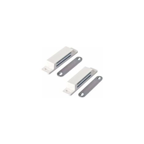 Aimant Porte Placard, Ferme Porte Magnétique Extra Forte - Force de maintien 13kg - Lot de 2 en blanc – Porte de Placard - pour portes, meubles, tiroirs. - Crezuo (1/3)