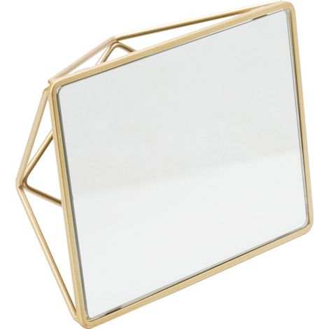 Miroir de courtoisie géométrique sur Pied Dimensions : 22,9 x 17,8 x 7,6 cm Miroir autoportant Décoration de Salle de Bain Doré Utilisations Multiples (1/5)