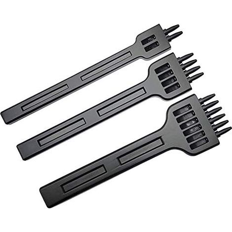 Perforateur Cuir - Perceuse À Cuir À 2 4 Et 6 Dents - Acier Allié - Pour Cuir Jusqu'à 4 mm - Lot De 3 Pièces