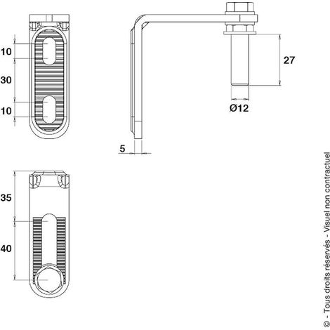 vertical screw hinge with composite cover - Black (1/4)