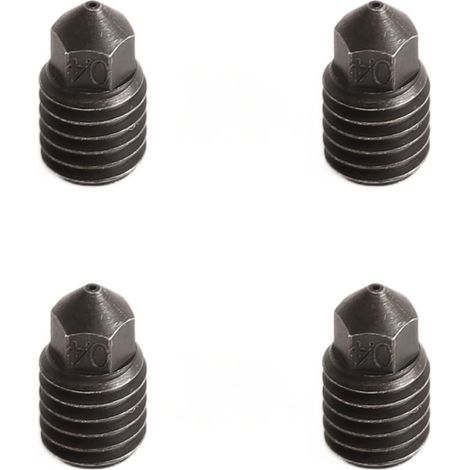 Set mit 4 Düsen aus gehärtetem Stahl (1,75/0,4 mm) für den Bambu Lab X1c P1p 3D-Drucker (Hotend), verschleißfest und für hohe Temperaturen geeignet. Ideales Zubehör für ein Upgrade im Außenbereich. (1/5)
