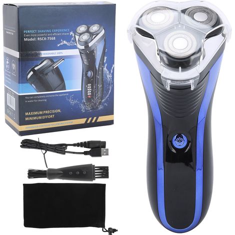 Rasoir Électrique Rechargeable USB Usage Humide/Sec Tête Flottante Tondeuse Barbe (1/5)