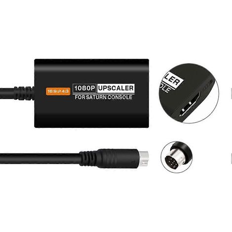 Convertisseur HDMI compatible pour Sega Saturn SS, adaptateur d'entrée S-Vidéo Saturn 16:9/4:3 1080p (1/5)