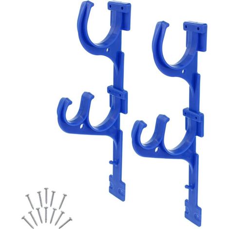 Support de rangement en plastique pour perches de piscine, accessoires de nettoyage, perches télescopiques, épuisettes, râteaux, brosses, tuyaux d'aspirateur, outils de jardin et autres outils. (1/5)