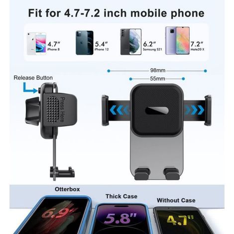 Support Téléphone Voiture - Ventouse - Rotation 360° - Pour Smartphones - 1 Pièce (1/5)