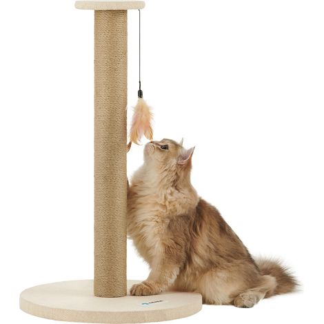 ACAZA - Griffoir - Griffoir pour chat - Hauteur 62,5 cm - Beige (1/5)