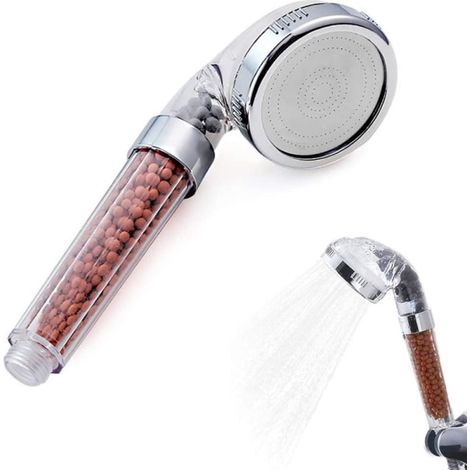 Handbrause mit Ionenfilter zur Wassereinsparung und drei Strahlarten. – AquaForge