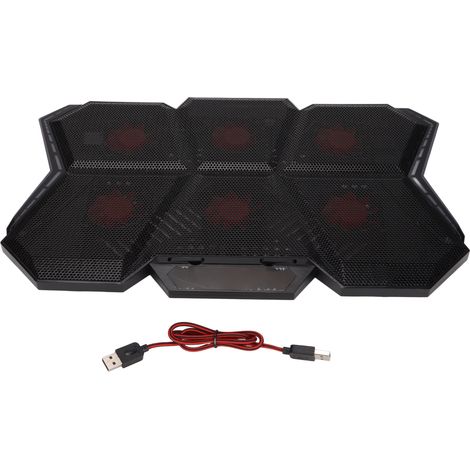 Refroidisseur PC portable 2600±10% tours/min 73,25 CFM 6 ventilateurs ultra silencieux hauteur réglable double ports USB pour ordinateurs 12 à 17 pouces (1/5)