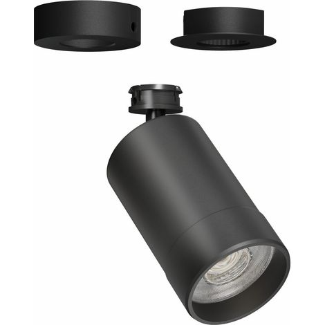 Faretto LED Orientabile Crown Base 25W Nero Opaco - Fascio 24º/60º Regolabile, Switch CCT 2700K/3200K/4000K, CRI90 - Beneito & Faure (1/5)