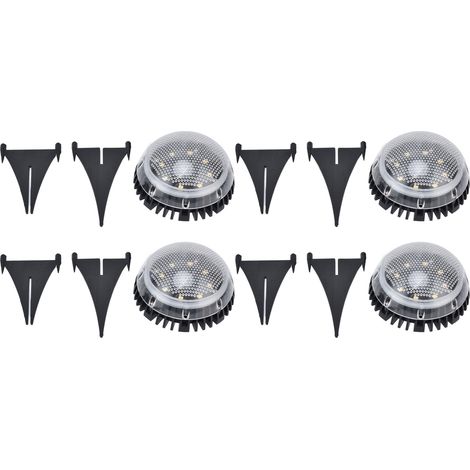 Set mit 4 Solar-LED-Erdleuchten, wechselnden Gartenleuchten, wasserdichter Landschaftsbeleuchtung mit 8 LEDs, Stufenleuchten mit integriertem Akku (1/5)