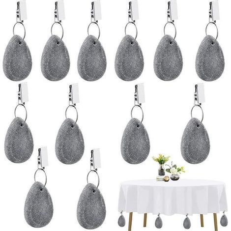(Marbre naturel)Poids pour Nappe de Table avec Pinces Marbre Naturel de Poids Nappe Fête Pierre Pendentif Nappe pour Exterieur Jardin pour intérieur (1/4)