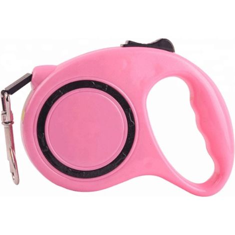 Automatische pinke Hundeleine, 3 m, mit komfortablem Griff und permanentem Verschluss, bis 11 kg (1/5)