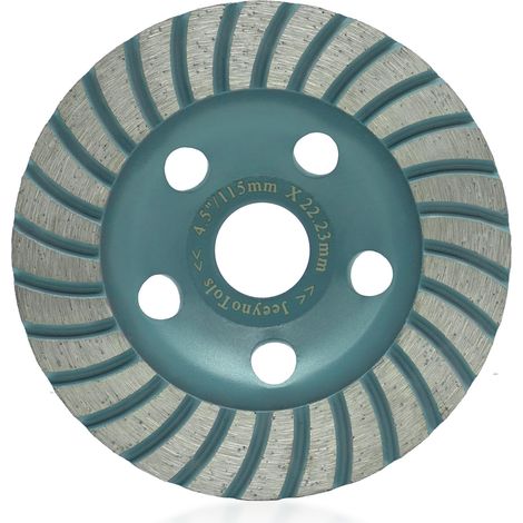 Disque Diamant 115mm disque à poncer le béton 115mm pour meuleuse d'angle pour le meulage/polissage/nettoyage de surface en granit, béton, pierre, ciment, marbre, roche, arbre 7/8" (1/5)