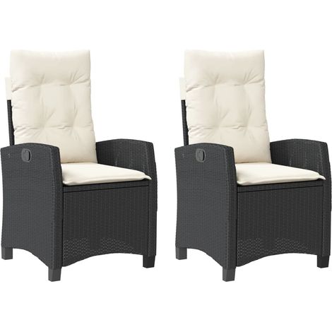 Maison Exclusive - Gartensessel mit Kissen 2 Stk. Verstellbar Sch
