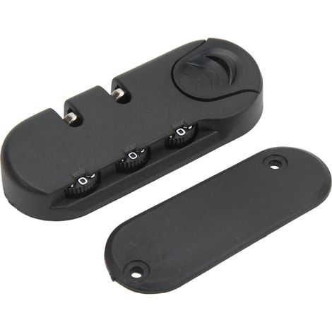 Cadenas à 3 chiffres pour bagages, alliage de zinc, fermeture en plastique givré noir, antivol valise voyage (1/5)