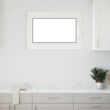 Kellerfenster RISOR Weiß 90 x 50 cm PVC und Glas