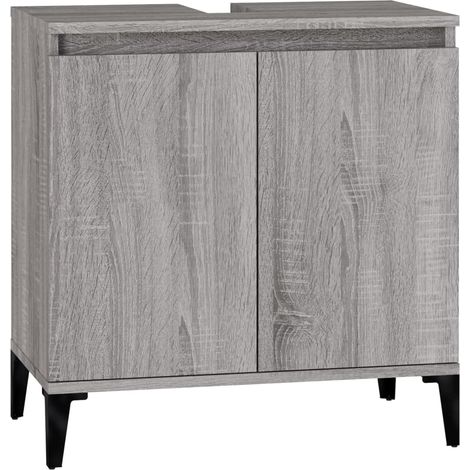 Mobile lavabo sottolavabo 58 x 33 x 60 cm multistrato grigio 020006847