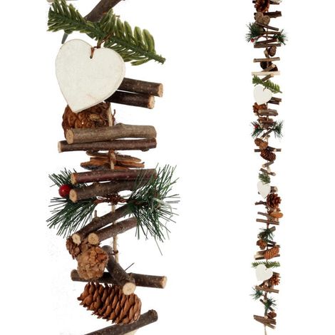 Weihnachtsdekoration aus Holzgirlande (1/4)