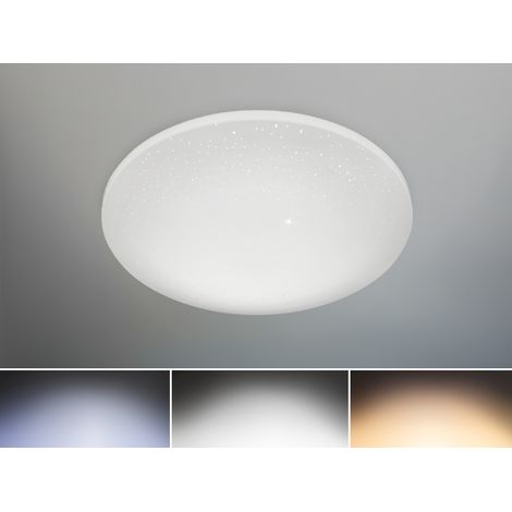 Dimmbare LED Deckenleuchte SILMA mit Fernbedienung & Sternenhimmel Ø 40cm (1/5)