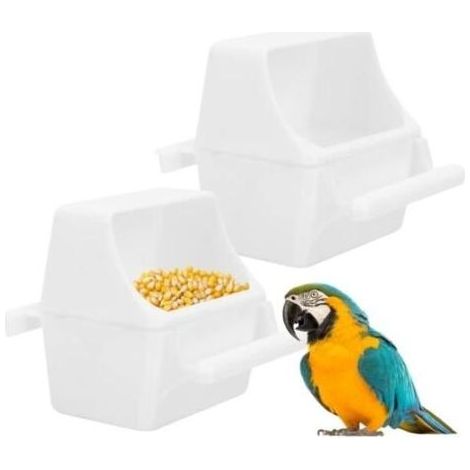 Mangeoire Oiseaux - Anti-Gaspillage - 2 Pièces - ABS - Intérieur/Extérieur - 9x7,5x5,5 cm (1/4)