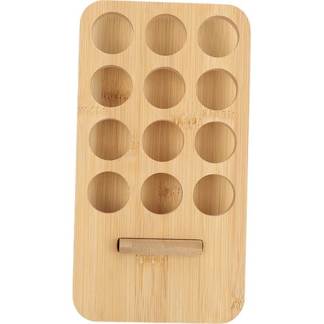 Présentoir de table en bois pour huiles essentielles, présentoir d'aromathérapie, rangement pour vernis à ongles et cosmétiques, pouvant contenir 12 flacons de 10 ml (1/5)