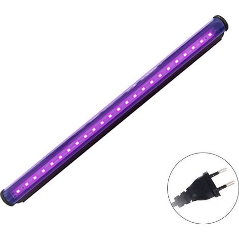 Lumière noire LED, bande lumineuse UV, tube LED 5W, tube de lumière noire avec interrupteur et prise, adapté aux fêtes, décoration, 1 paquet. (1/5)