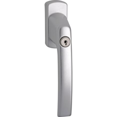 MACO Harmony 220630 - Maniglia per finestra con perno quadro e cilindro serratura, 7 x 35 mm, 1 pezzo, colore: argento anodizzato