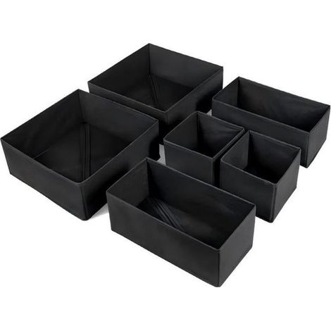 Organizadores de cajones - Separadores de cajones plegables - Cajas de almacenamiento para ropa y accesorios - Juego de 6 piezas - Beige (1/5)