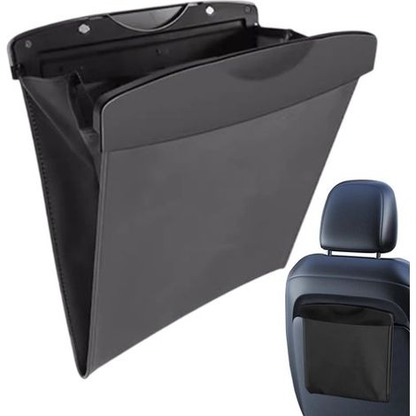 Cestino per auto, pattumiera per auto, borsa portaoggetti da appendere per il sedile posteriore, accessori multifunzionali per gli interni del veicolo. (1/4)