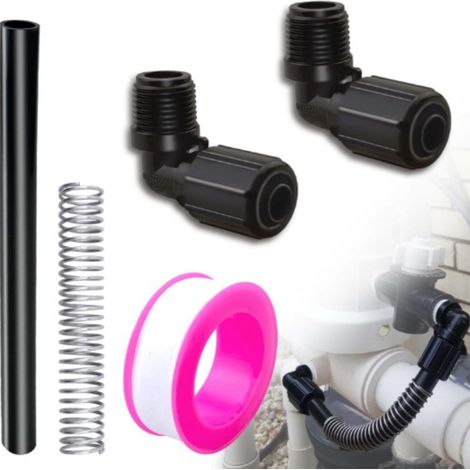 Pièces pour chlorinateur : raccord à compression à 90° R172272, raccord à compression R172091, support R171097 (1/5)