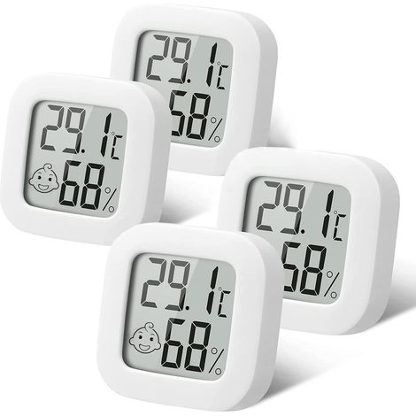 Hygromètre-thermomètre d'intérieur haute précision 4 Buc Mini numérique sur pied, fixation murale pour pépinière et serre 4 Buc (1/5)