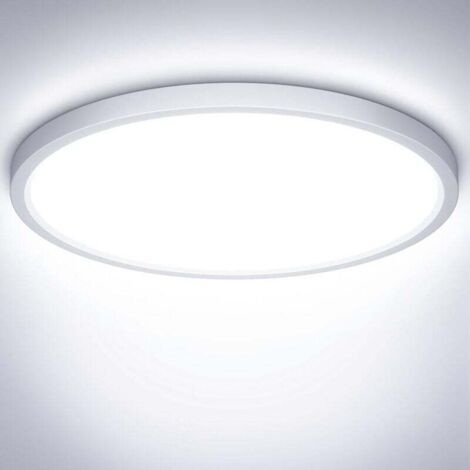 Plafonnier LED 32W Étanche IP44, Luminaire Blanc Froid 6500K 2400LM, Lampe Ronde 30cm Pour Chambre, Salle De Bain, Salon, Cuisine, Bureau (1/5)