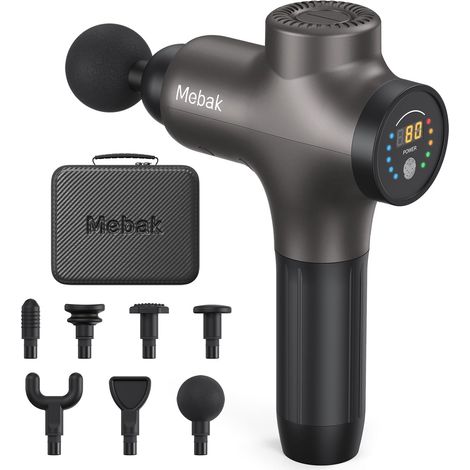 3 Pistolet de Massage Musculaire Masseur des Tissus Profonds Électrique Soulagement des la Douleur Ultra Silencieux avec Fonction de Minuterie 7 tête 5 vitesses 12mm Amplitude Massage Gun (1/5)