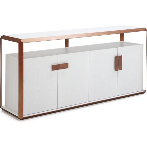 Aparador 180X48X85 Madera Blanco/Metal Color Cobre (1/5)