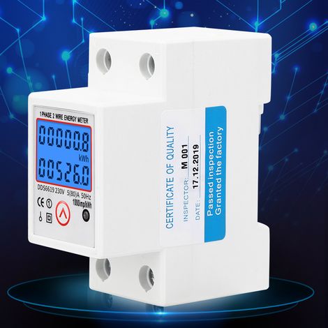 Compteur électrique multifonctionnel monophasé réinitialisable avec rétroéclairage (1/5)
