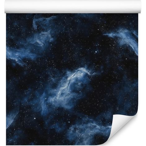 Papier peint aquarelle galaxie bleu marine et noir, fond bleu marine 50 x 1000 cm (1/5)